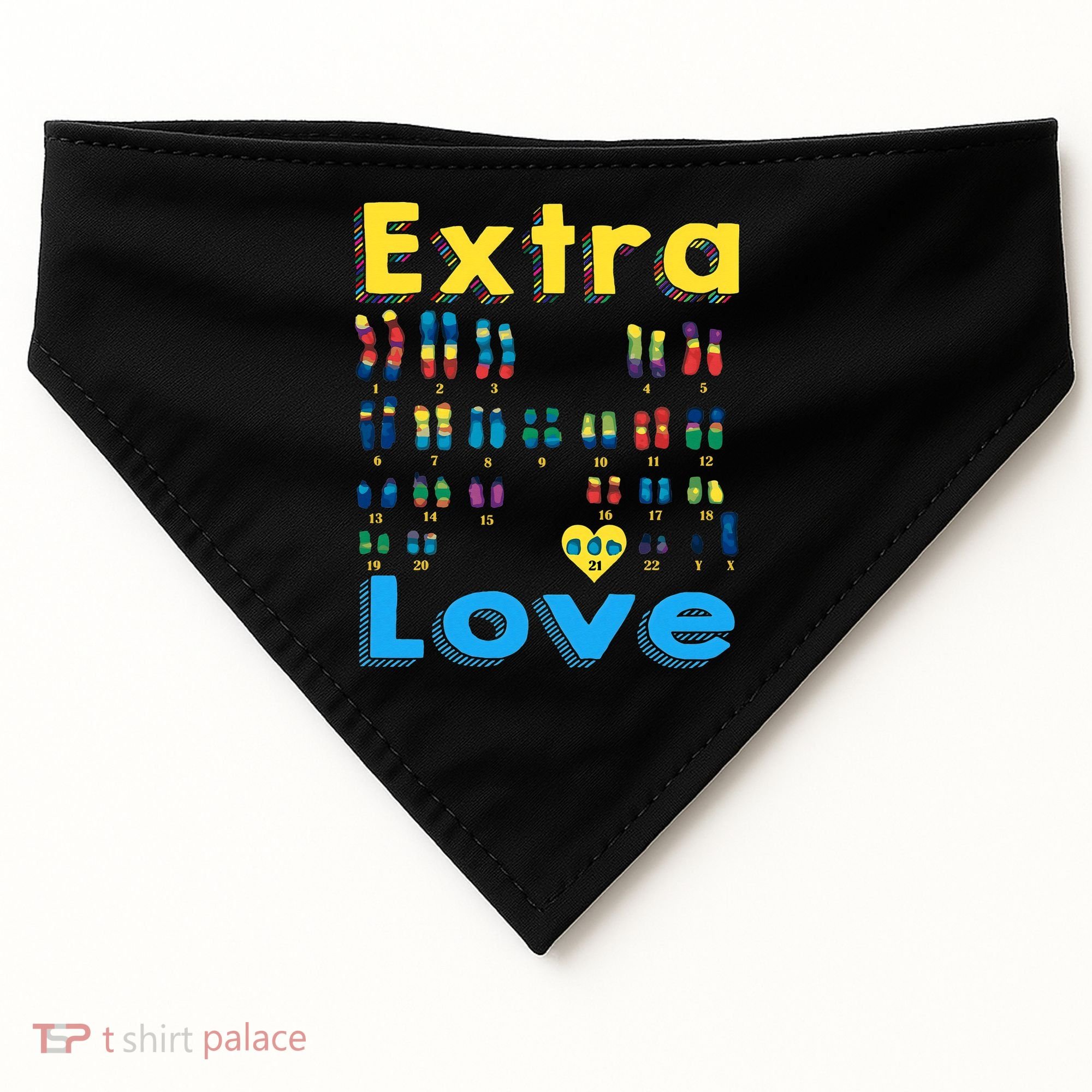 Trisomy 21 XY Extra Chromosome  World Down Syndrome Day USA-Made Doggie Bandana