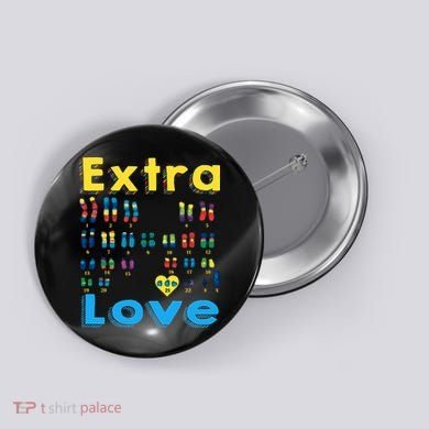 Trisomy 21 XY Extra Chromosome  World Down Syndrome Day Button