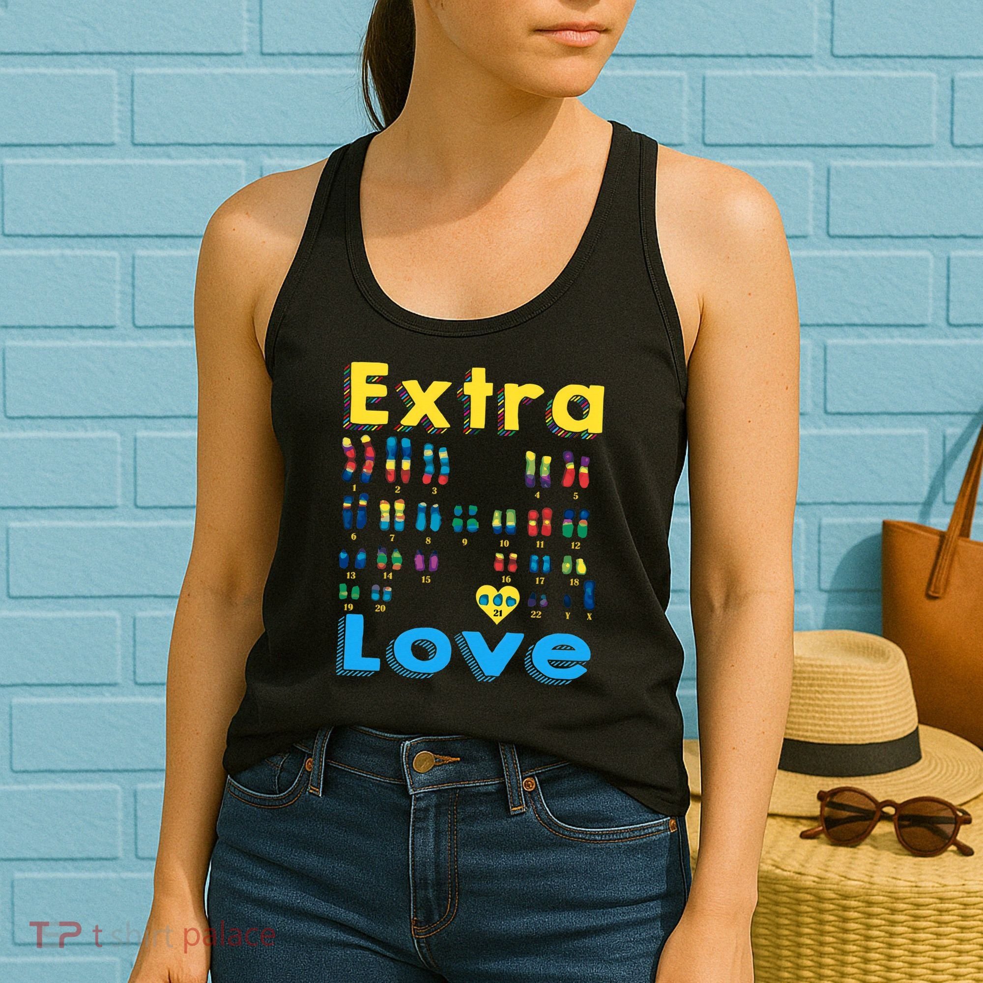 Trisomy 21 XY Extra Chromosome  World Down Syndrome Day Women's Tank Top