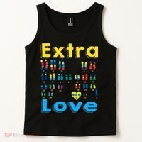 Trisomy 21 XY Extra Chromosome  World Down Syndrome Day Tank Top thumb 2