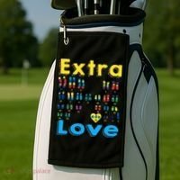 Trisomy 21 XY Extra Chromosome  World Down Syndrome Day Golf Towel thumb 2