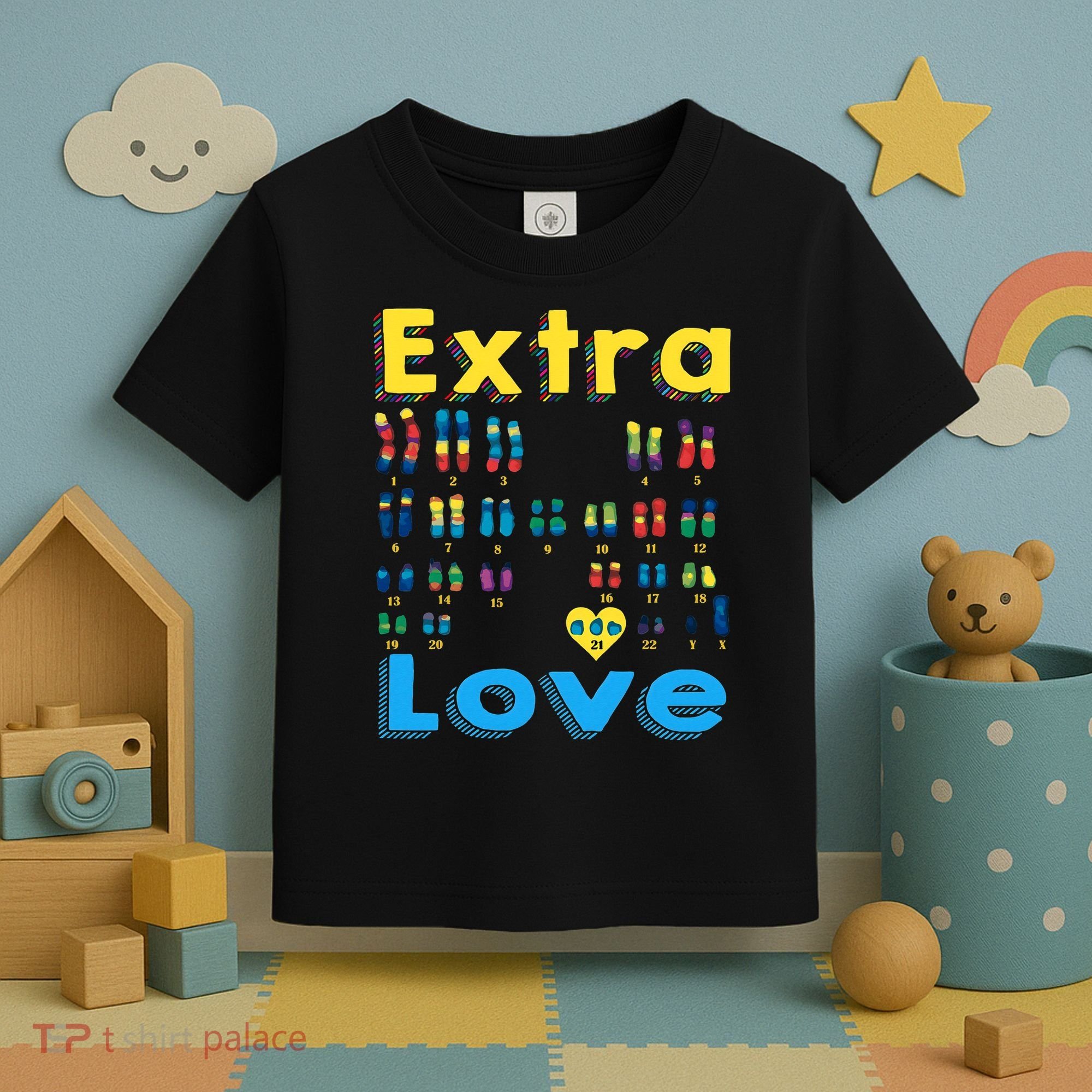 Trisomy 21 XY Extra Chromosome  World Down Syndrome Day Toddler T-Shirt