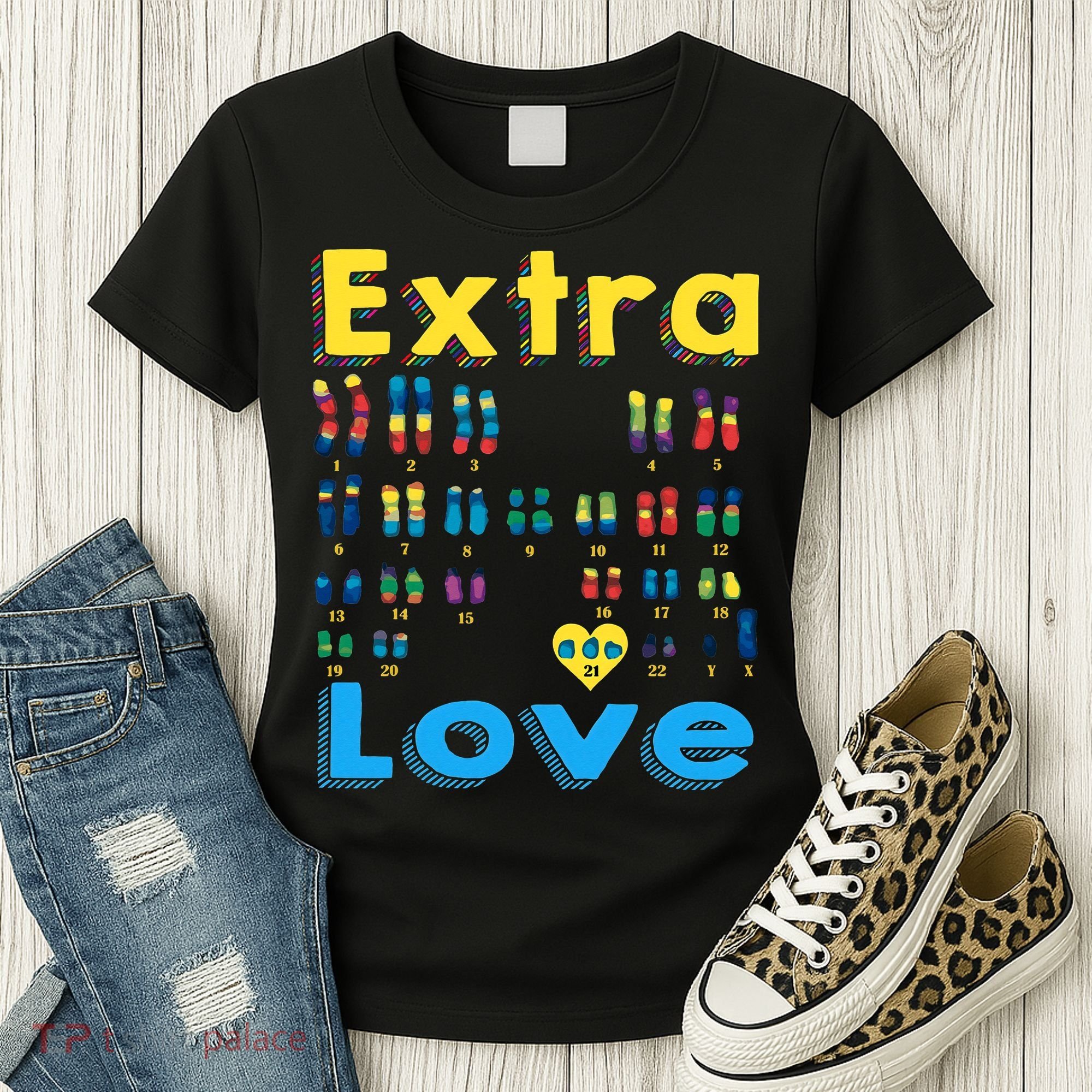 Trisomy 21 XY Extra Chromosome  World Down Syndrome Day Women's T-Shirt