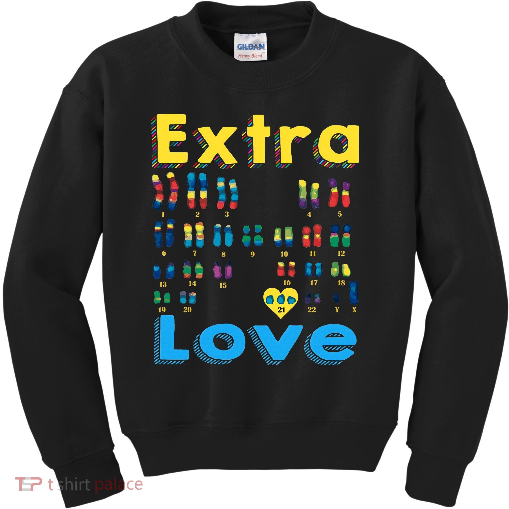 Trisomy 21 XY Extra Chromosome  World Down Syndrome Day Kids Sweatshirt