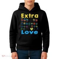 Trisomy 21 XY Extra Chromosome  World Down Syndrome Day Kids Hoodie thumb 4