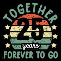 Together 25 Years Forever To Go 25th Wedding Anniversary Stripe Pom Pom Beanie thumb 2