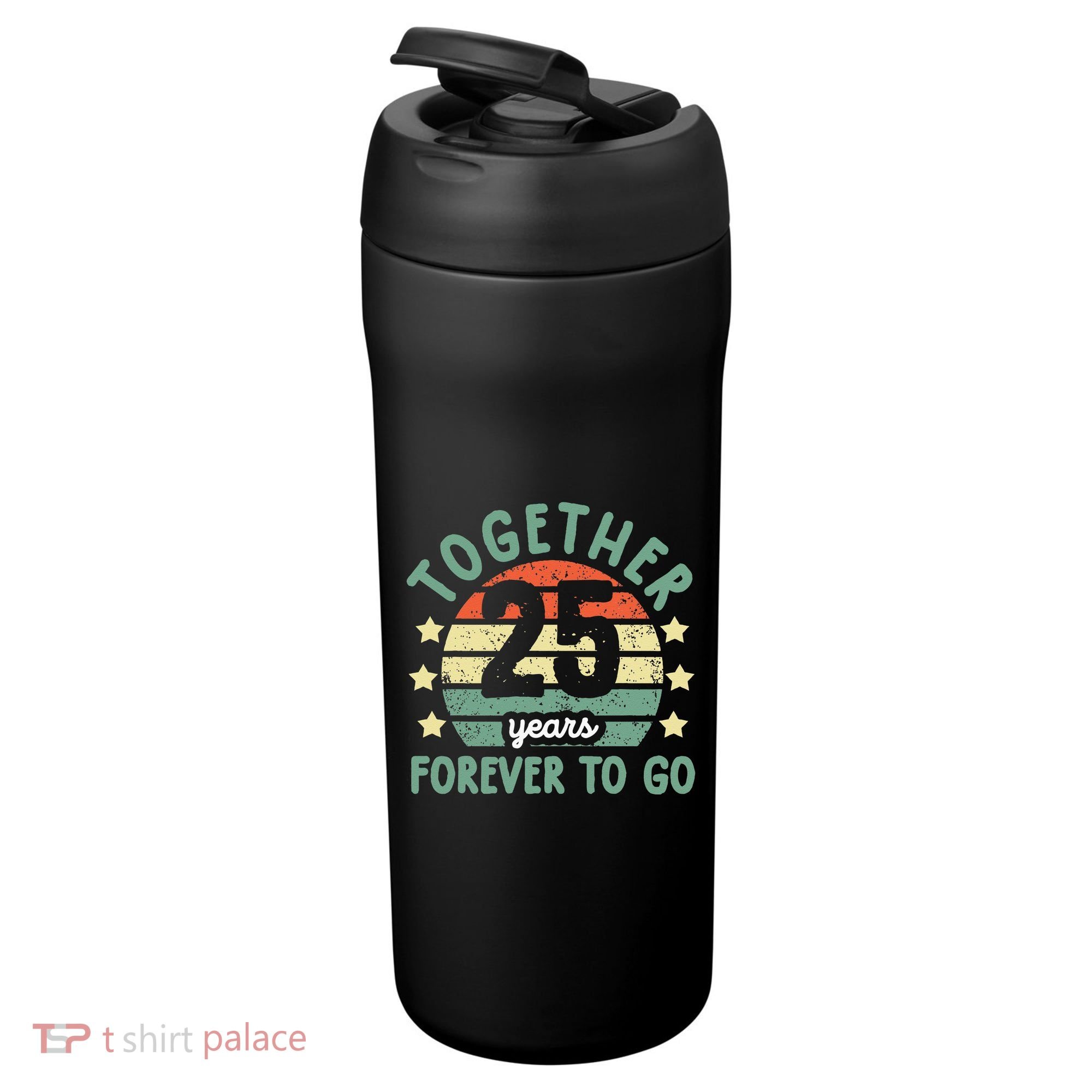 Together 25 Years Forever To Go 25th Wedding Anniversary 24oz Duet Stainless Steel Tumbler