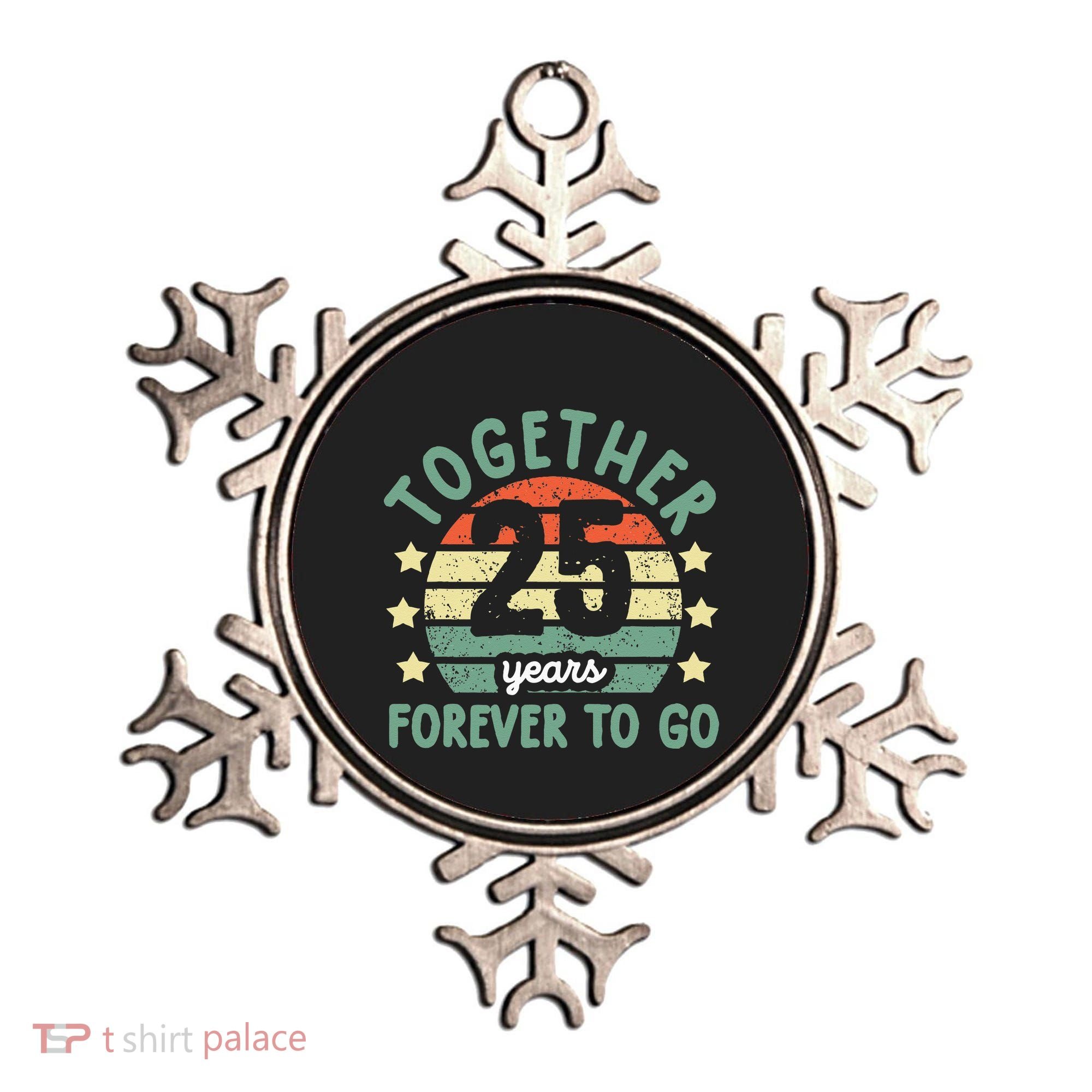 Together 25 Years Forever To Go 25th Wedding Anniversary Ornament