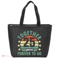 Together 25 Years Forever To Go 25th Wedding Anniversary Tote Bag thumb 0