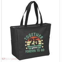 Together 25 Years Forever To Go 25th Wedding Anniversary Tote Bag thumb 2