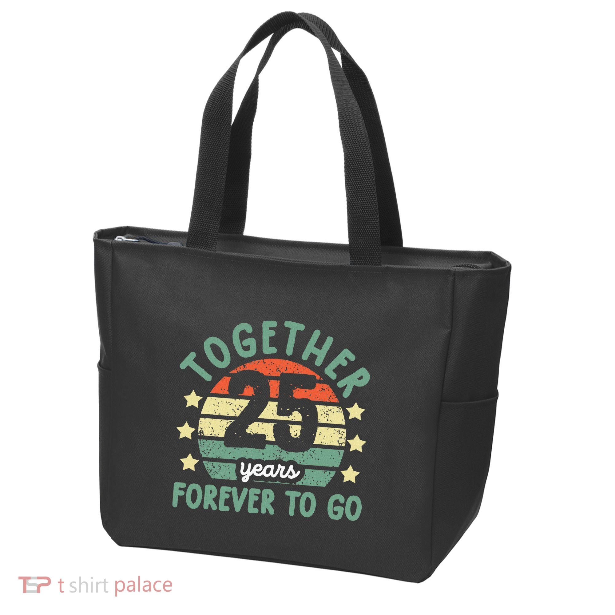Together 25 Years Forever To Go 25th Wedding Anniversary Tote Bag