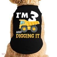 Three 3yr 3th Birthday Construction Boy 3 Years Old Doggie Tank thumb 0