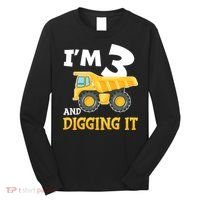 Three 3yr 3th Birthday Construction Boy 3 Years Old Long Sleeve Shirt thumb 0