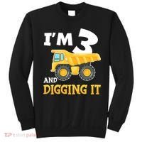 Three 3yr 3th Birthday Construction Boy 3 Years Old Sweatshirt thumb 0