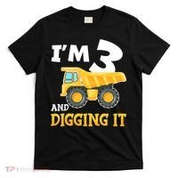 Three 3yr 3th Birthday Construction Boy 3 Years Old T-Shirt thumb 0