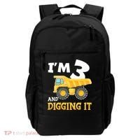 Three 3yr 3th Birthday Construction Boy 3 Years Old Backpack thumb 0