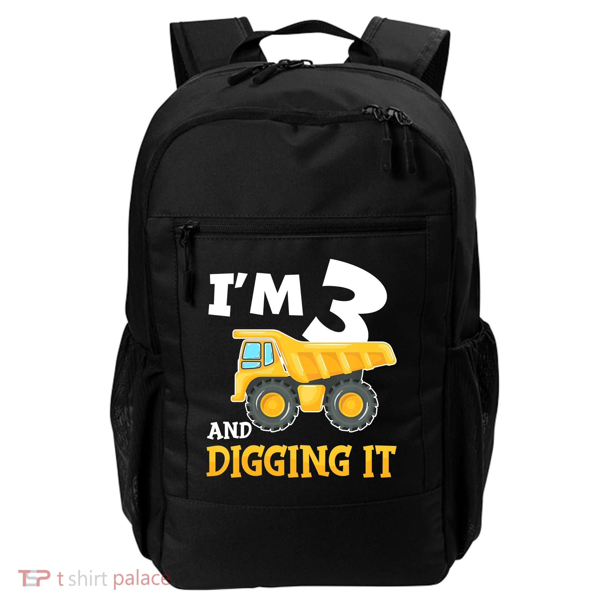 Three 3yr 3th Birthday Construction Boy 3 Years Old Backpack