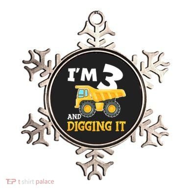 Three 3yr 3th Birthday Construction Boy 3 Years Old Ornament