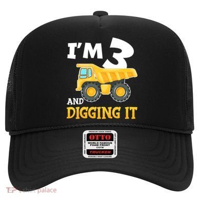 Three 3yr 3th Birthday Construction Boy 3 Years Old Hat