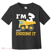 Three 3yr 3th Birthday Construction Boy 3 Years Old Toddler T-Shirt thumb 0