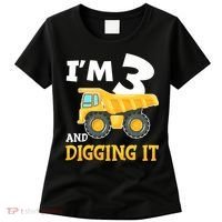 Three 3yr 3th Birthday Construction Boy 3 Years Old Women's T-Shirt thumb 0