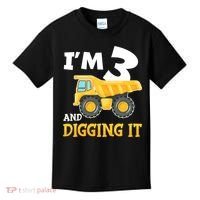 Three 3yr 3th Birthday Construction Boy 3 Years Old Kids T-Shirt thumb 0