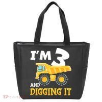 Three 3yr 3th Birthday Construction Boy 3 Years Old Tote Bag thumb 0