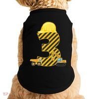 Three 3yr 3rd Birthday Construction Outfit 3 Years Old Doggie Tank thumb 0