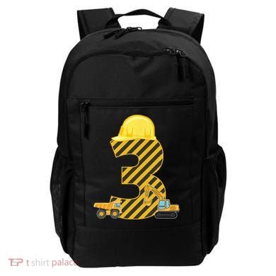 Three 3yr 3rd Birthday Construction Outfit 3 Years Old Backpack