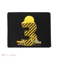 Three 3yr 3rd Birthday Construction Outfit 3 Years Old Mousepad thumb 0