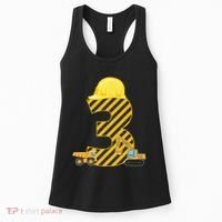 Three 3yr 3rd Birthday Construction Outfit 3 Years Old Women's Tank Top thumb 0