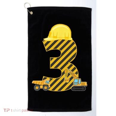Three 3yr 3rd Birthday Construction Outfit 3 Years Old Golf Towel