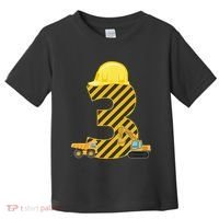 Three 3yr 3rd Birthday Construction Outfit 3 Years Old Toddler T-Shirt thumb 0