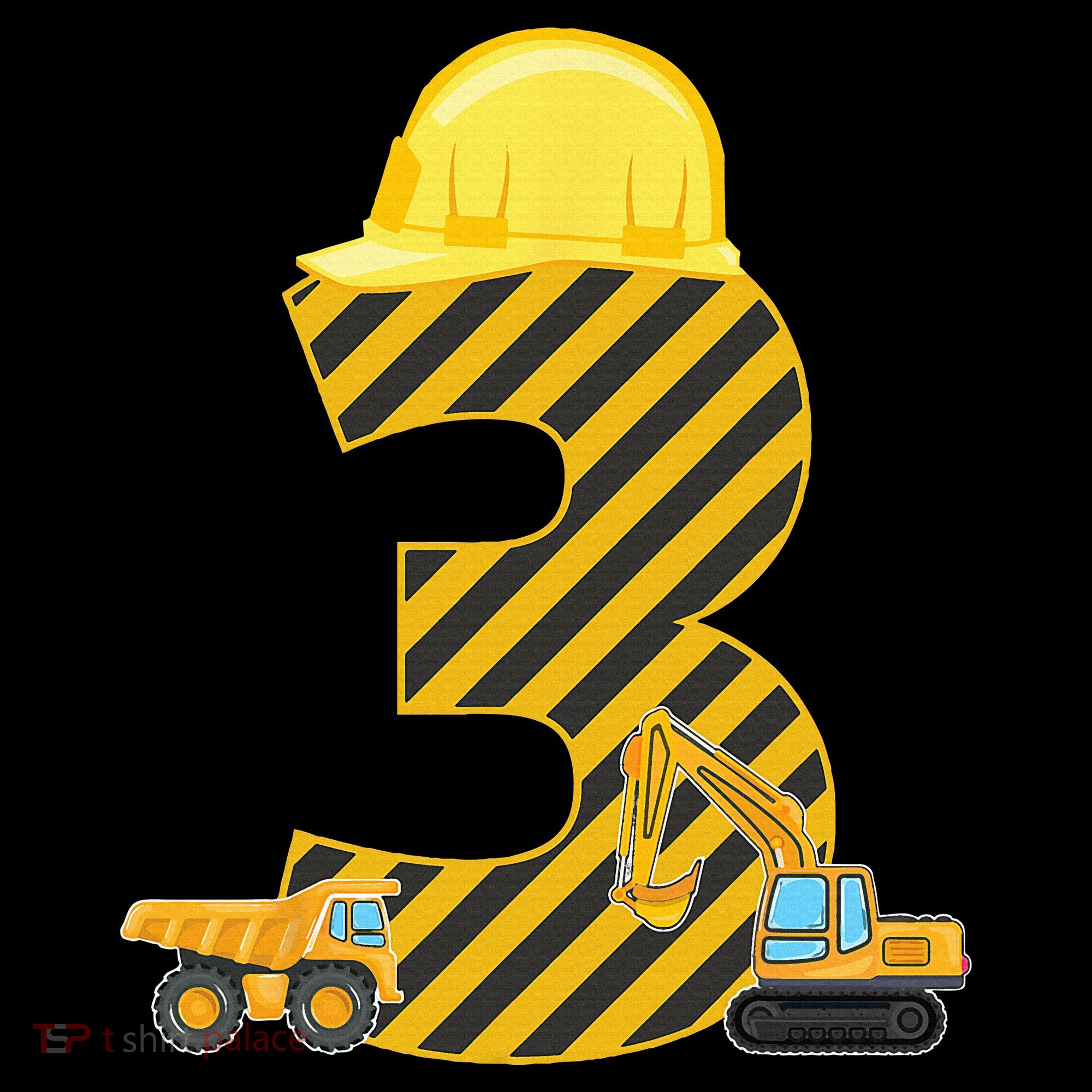 Three 3yr 3rd Birthday Construction Outfit 3 Years Old Women's T-Shirt