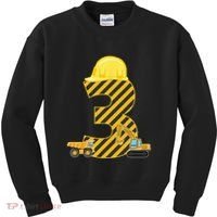 Three 3yr 3rd Birthday Construction Outfit 3 Years Old Kids Sweatshirt thumb 0