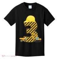 Three 3yr 3rd Birthday Construction Outfit 3 Years Old Kids T-Shirt thumb 0