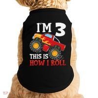 Three 3yr 3rd Birthday Monster Truck Boy 3 Years Old Gift Doggie Tank thumb 0
