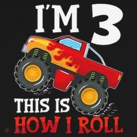 Three 3yr 3rd Birthday Monster Truck Boy 3 Years Old Gift Apron thumb 3