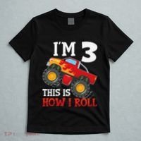 Three 3yr 3rd Birthday Monster Truck Boy 3 Years Old Gift T-Shirt thumb 5