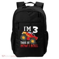 Three 3yr 3rd Birthday Monster Truck Boy 3 Years Old Gift Backpack thumb 0
