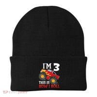 Three 3yr 3rd Birthday Monster Truck Boy 3 Years Old Gift Beanie thumb 0