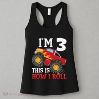 Three 3yr 3rd Birthday Monster Truck Boy 3 Years Old Gift Women's Tank Top thumb 3