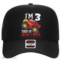 Three 3yr 3rd Birthday Monster Truck Boy 3 Years Old Gift Hat thumb 0