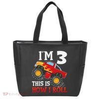 Three 3yr 3rd Birthday Monster Truck Boy 3 Years Old Gift Tote Bag thumb 0