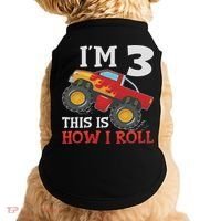 Three 3yr 3rd Birthday Monster Truck Boy 3 Years Old Doggie Tank thumb 0