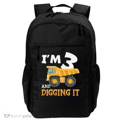 Three 3yr 3rd Birthday Construction Boy 3 Years Old Backpack