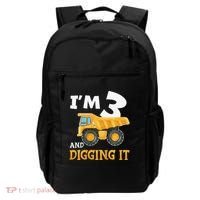Three 3yr 3rd Birthday Construction Boy 3 Years Old Backpack thumb 0