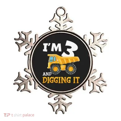 Three 3yr 3rd Birthday Construction Boy 3 Years Old Ornament