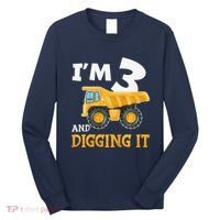 Three 3yr 3rd Birthday Construction Boy 3 Years Old Long Sleeve Shirt thumb 0