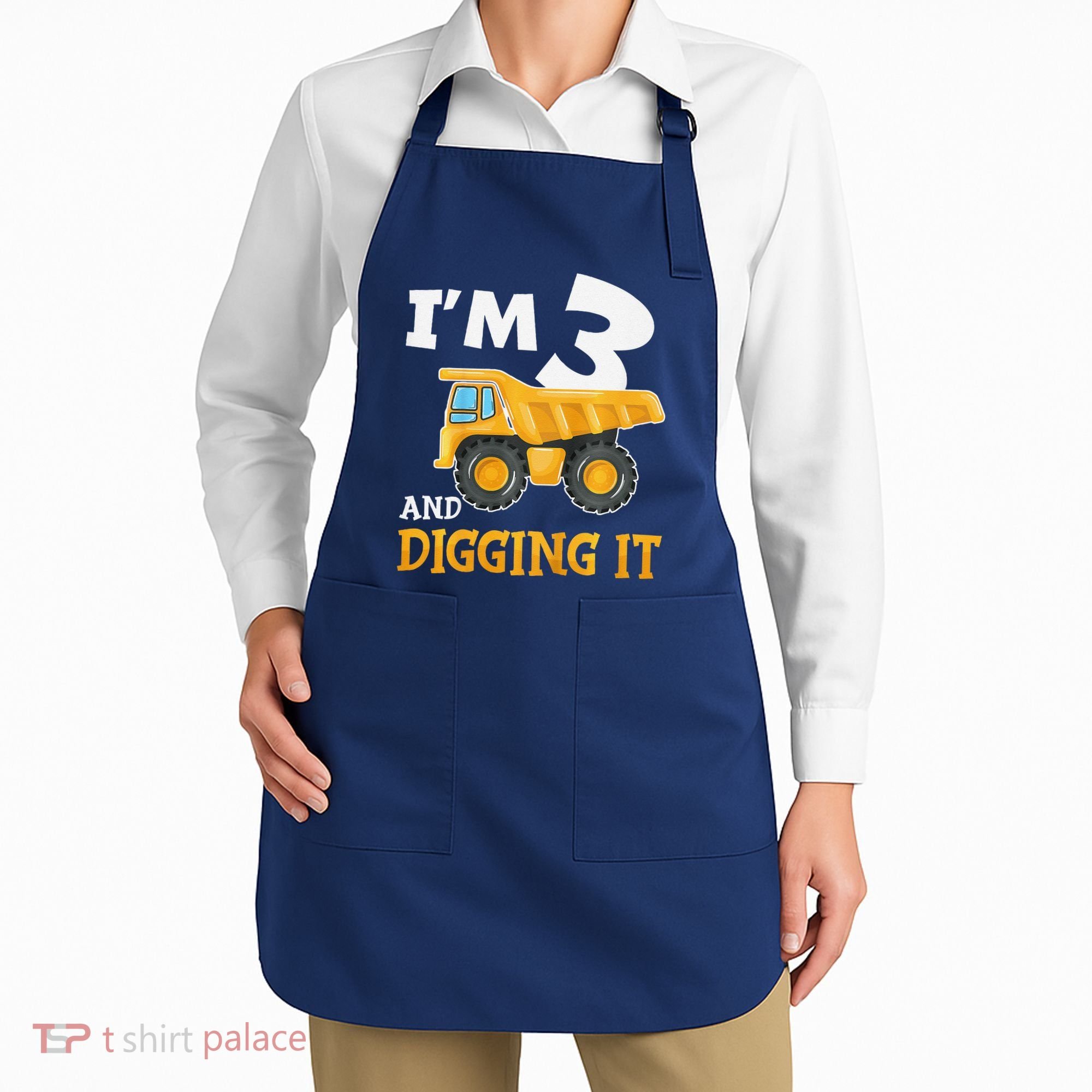 Three 3yr 3rd Birthday Construction Boy 3 Years Old Apron